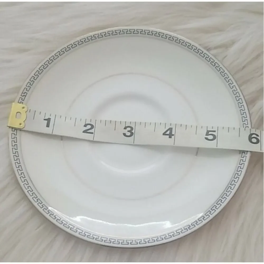 Theodore Haviland New York GREEK KEY Cup& Saucer Set White geometric